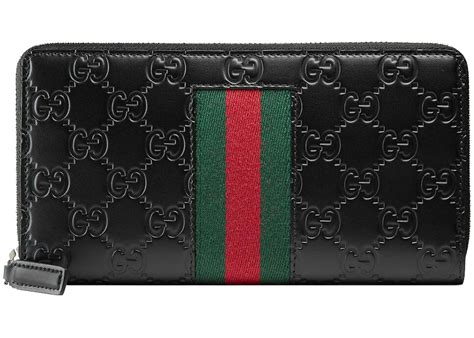 447939 black gucci signature zipper wallet|Gucci GG Emblem zip around wallet.